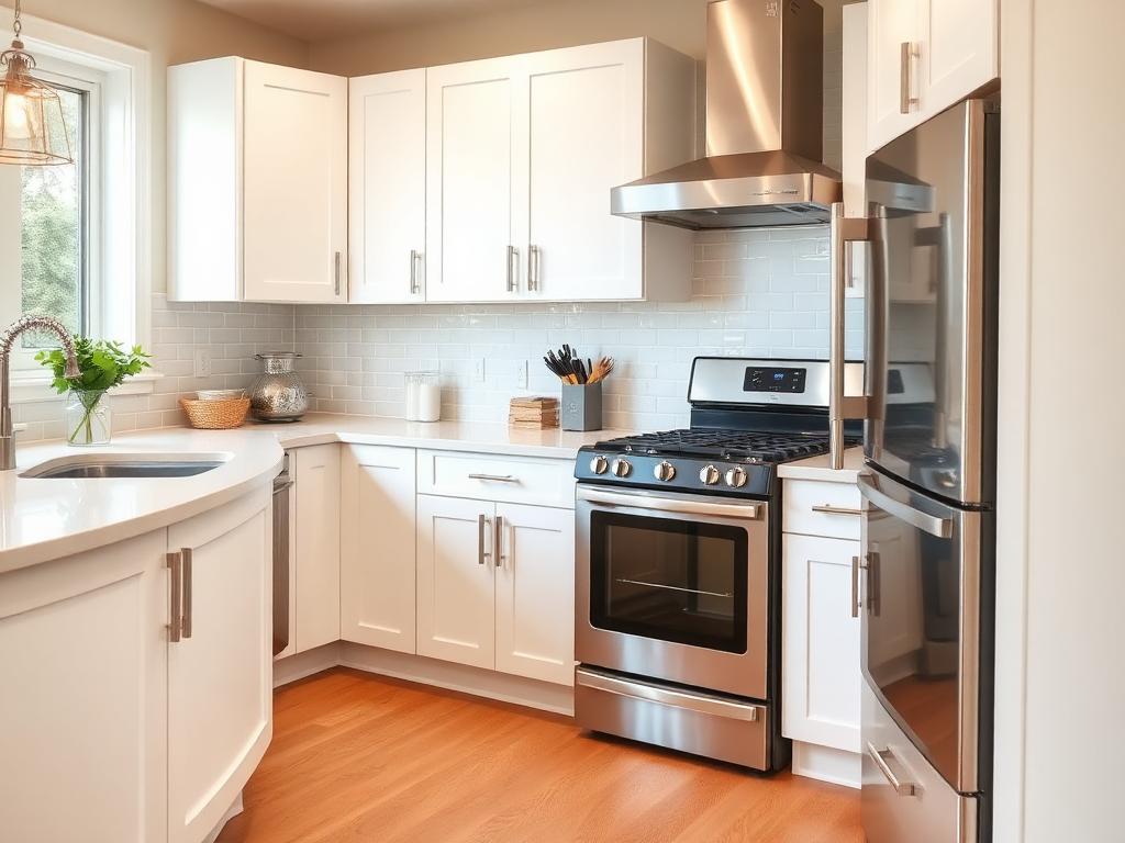 Modern kitchen with stainless appliances