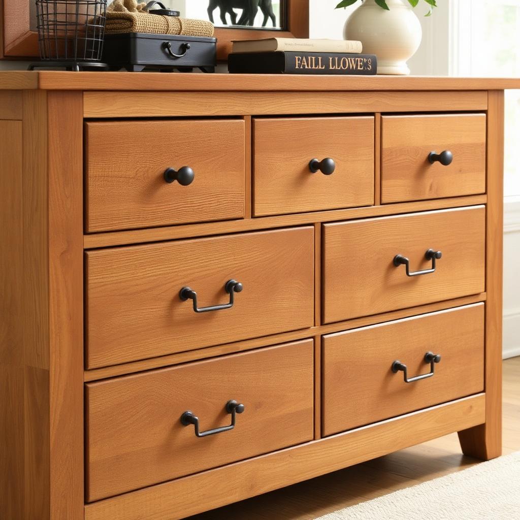 Six-drawer pine dresser